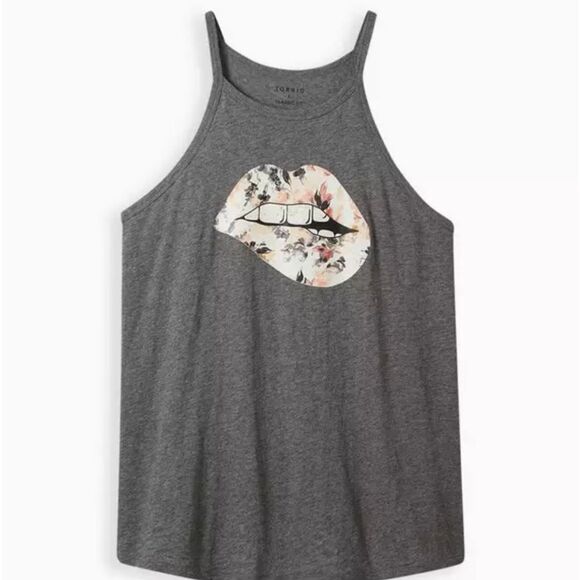 Torrid Charcoal Graphic Tank Top - Picture 4 of 9